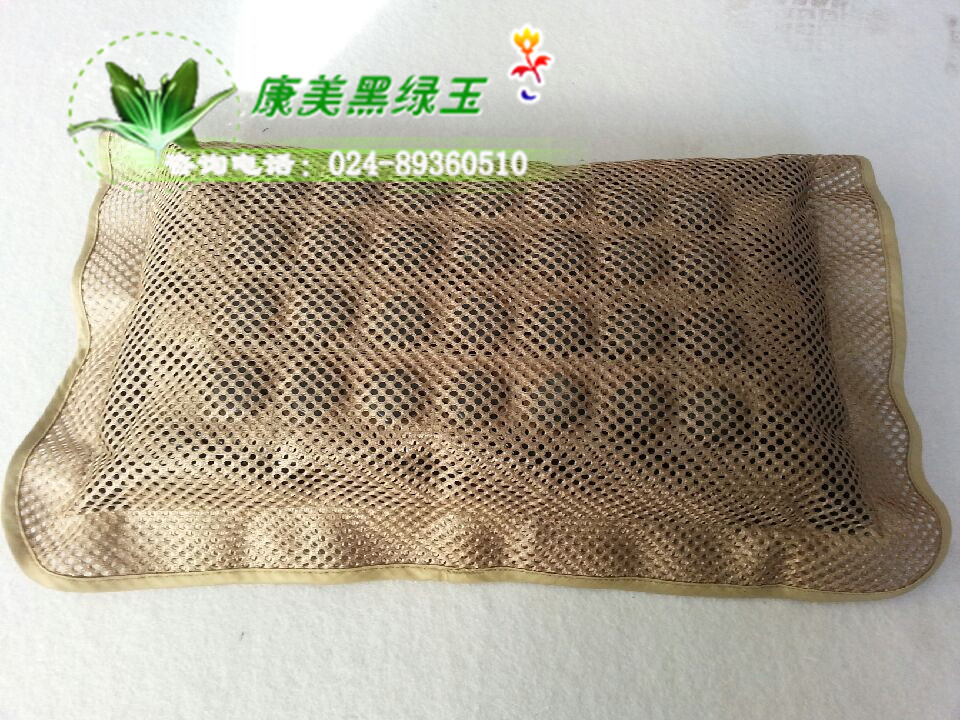 天然黑绿玉网状能量枕